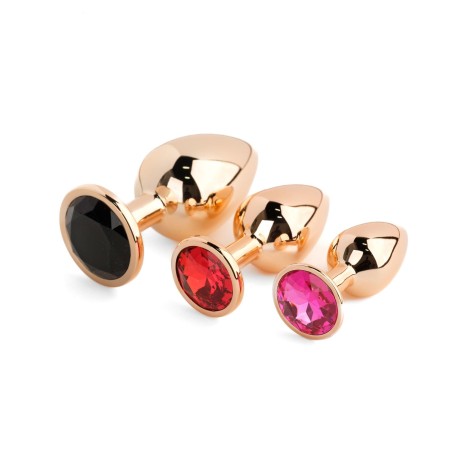 Jewellery - Red Gold PLUG - Ekskluzywny zestaw korków analnych Kryształkami