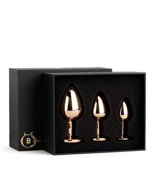 Jewellery - Red Gold PLUG - Ekskluzywny zestaw korków analnych Kryształkami