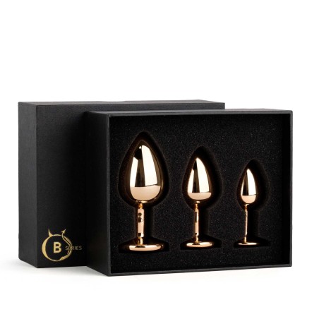 Jewellery - Red Gold PLUG - Ekskluzywny zestaw korków analnych Kryształkami