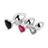 Jewellery - Silver Heart PLUG - Elegancki Zestaw Korków analnych z Kryształkiem