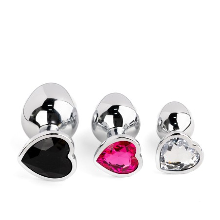 Jewellery - Silver Heart PLUG - Elegancki Zestaw Korków analnych z Kryształkiem