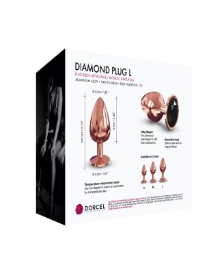 Dorcel DIAMOND PLUG - Korek Analny z Kryształkiem - RoseGold - L
