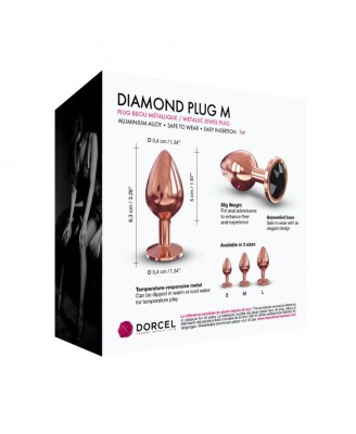 Dorcel DIAMOND PLUG - Korek Analny z Kryształkiem - RoseGold - M
