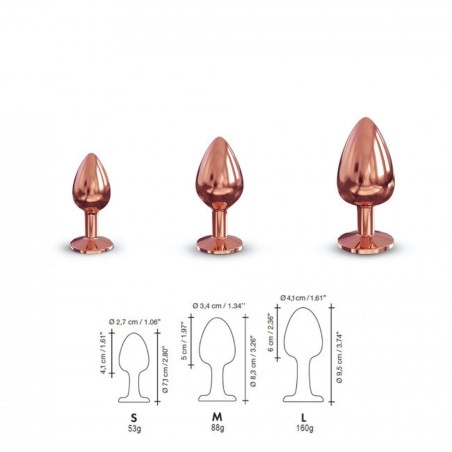 Dorcel DIAMOND PLUG - Korek Analny z Kryształkiem - RoseGold - M
