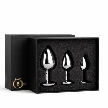 Jewellery - Silver PLUG - Elegancki Zestaw Korków analnych z Kryształkiem