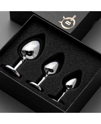 Jewellery - Silver PLUG - Elegancki Zestaw Korków analnych z Kryształkiem