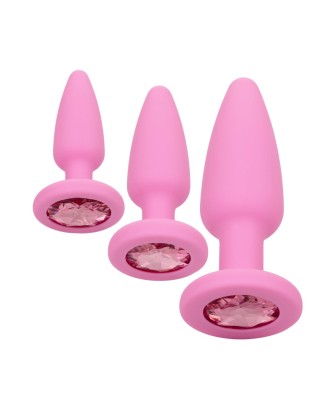 Crystal Booty Kit - Zestaw Różowych Korków Analnych