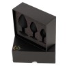 Jewellery - Silicone PLUG - Zestaw Czarnych Silikonowych Korków Analnych z Kryształkiem