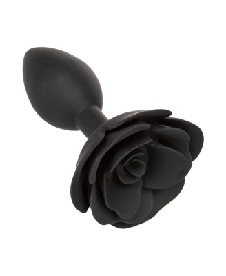 Large Rose Anal Plug Black