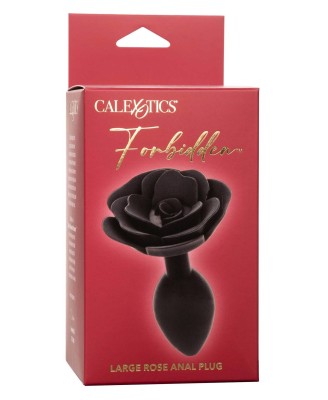 Large Rose Anal Plug Black