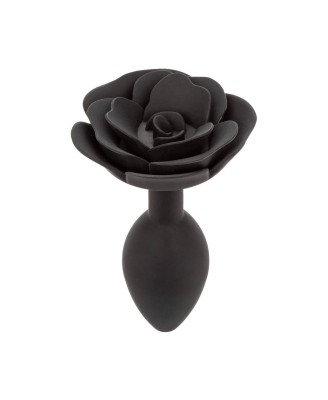 Large Rose Anal Plug Black