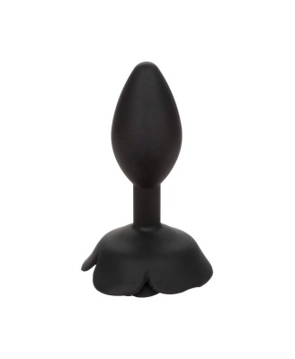 Large Rose Anal Plug Black
