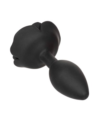Large Rose Anal Plug Black