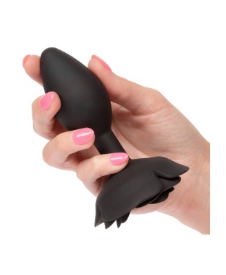 Large Rose Anal Plug Black