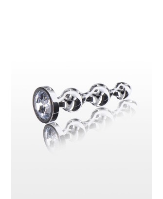 Diamond Star Beads - Metalowy Korek Analny Korale z Kryształem