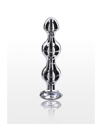 Diamond Star Beads - Metalowy Korek Analny Korale z Kryształem