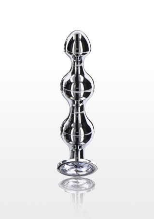 Diamond Star Beads - Metalowy Korek Analny Korale z Kryształem