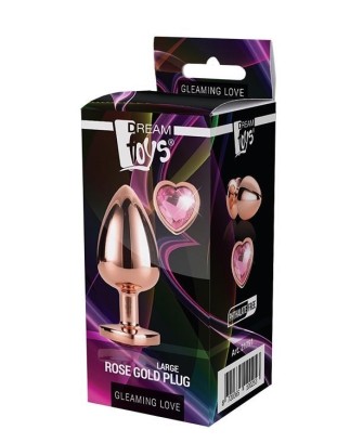 GLEAMING LOVE - Korek Analny z Kryształkiem - RoseGold