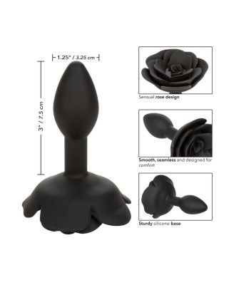 Small Rose Anal Plug Black