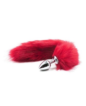 Long Fox Tail - Korek Analny z Ogonem - Czerwony