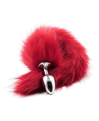 Long Fox Tail - Korek Analny z Ogonem - Czerwony