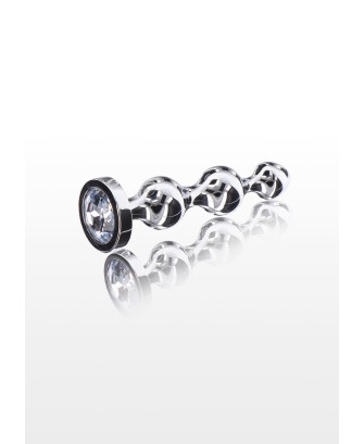Diamond Star Beads - Korek Analny Korale z Kryształkiem - Średni
