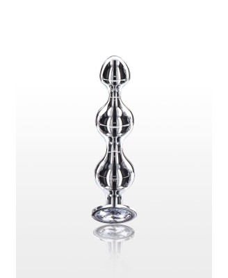 Diamond Star Beads - Korek Analny Korale z Kryształkiem - Średni