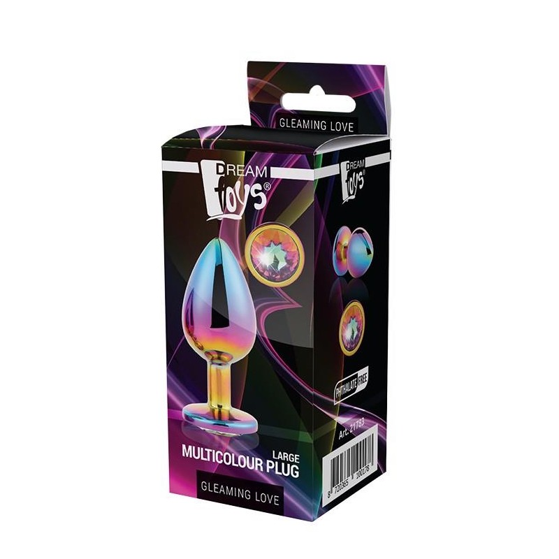 GLEAMING LOVE MULTICOLOUR - Chromowany Korek Analny - L