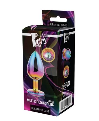 GLEAMING LOVE MULTICOLOUR - Chromowany Korek Analny - L