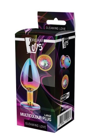 GLEAMING LOVE MULTICOLOUR - Chromowany Korek Analny - L