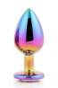 GLEAMING LOVE MULTICOLOUR - Chromowany Korek Analny - L