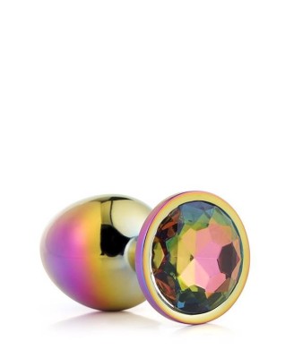 GLEAMING LOVE MULTICOLOUR - Chromowany Korek Analny - L