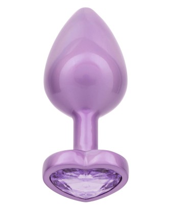Diamond Heart Plug - Fioletowy Korek Analny z Kryształkiem - L