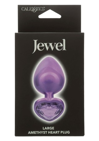 Diamond Heart Plug - Fioletowy Korek Analny z Kryształkiem - L