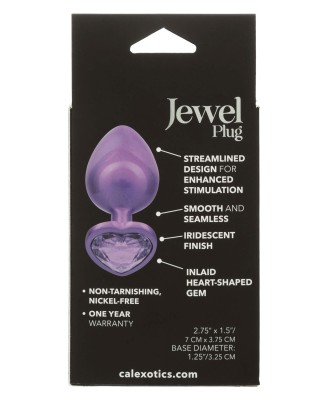 Diamond Heart Plug - Fioletowy Korek Analny z Kryształkiem - L