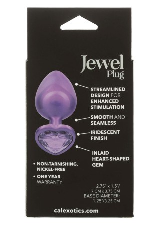 Diamond Heart Plug - Fioletowy Korek Analny z Kryształkiem - L