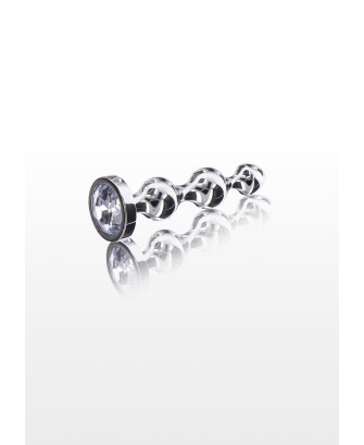 Diamond Star Beads - Korek Analny Korale z Kryształkiem - Mały