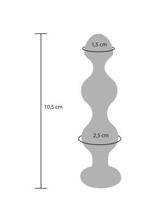Diamond Star Beads - Korek Analny Korale z Kryształkiem - Mały