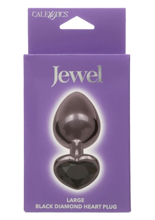Diamond Heart Plug - Czarny Korek Analny z Kryształkiem - L