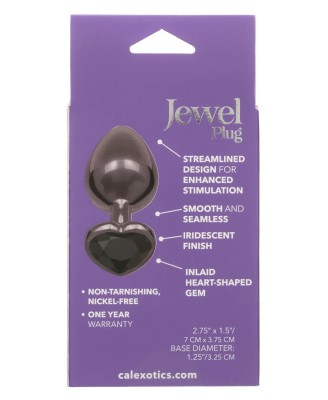 Diamond Heart Plug - Czarny Korek Analny z Kryształkiem - L