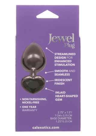 Diamond Heart Plug - Czarny Korek Analny z Kryształkiem - L