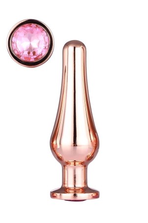 GLEAMING LOVE ROSE GOLD PLEASURE - Korek Analny z Kryształkiem - M