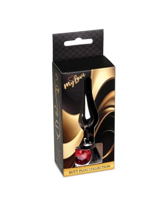 MyLove Toys - Jewellery Dark Silver BUTT PLUG- Red