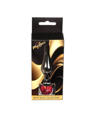 MyLove Toys - Jewellery Dark Silver BUTT PLUG- Red