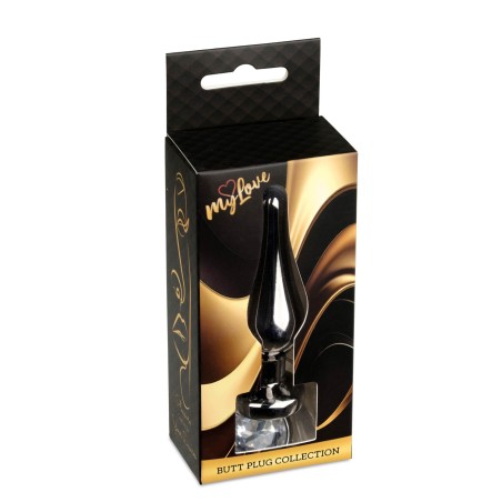 MyLove Toys - Jewellery Dark Silver BUTT PLUG- Clear
