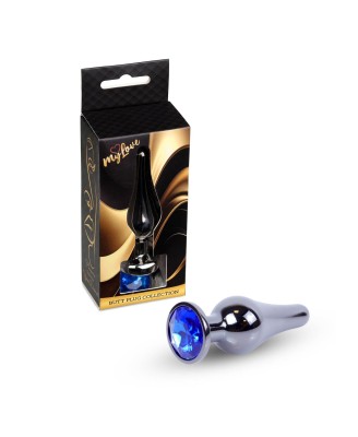 MyLove Toys - Jewellery Dark Silver BUTT PLUG- Dark Blue