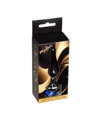MyLove Toys - Jewellery Dark Silver BUTT PLUG- Dark Blue