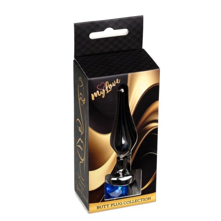 MyLove Toys - Jewellery Dark Silver BUTT PLUG- Dark Blue