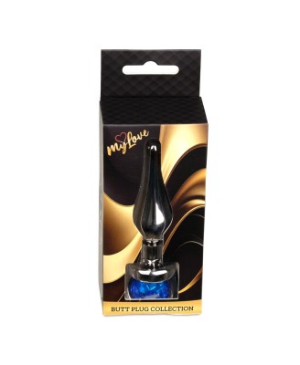 MyLove Toys - Jewellery Dark Silver BUTT PLUG- Dark Blue