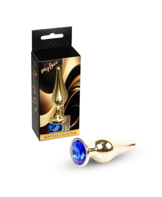 MyLove Toys - Jewellery Gold BUTT PLUG- Dark Blue